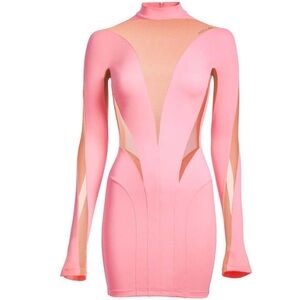 MuglerxH&M Pink Long Sleeve Dress